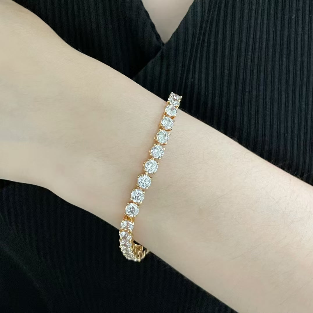 [⭐Reverie Jewels jewelrys]TENNIS BRACELET WITH FULL DIAMOND SETTING