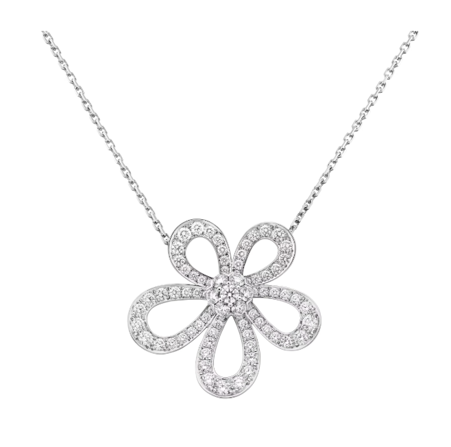 [⭐Reverie Jewels]FLOWERLACE NECKLACE FULL DIAMONDS