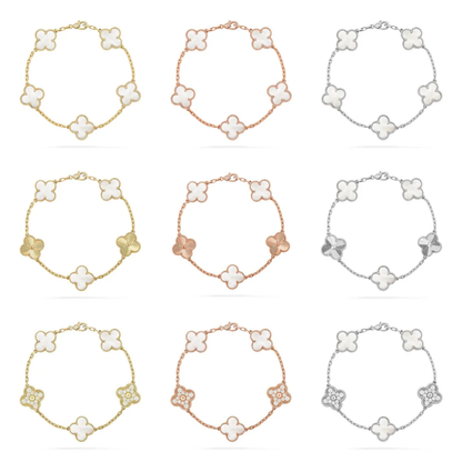 [⭐Reverie Jewels]CLOVER WHITE PEARL MOP 5 MOTIF BRACELET COLLECTION