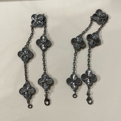 [⭐Reverie Jewels]CLOVER 5 MOTIF BLACK BRACELET