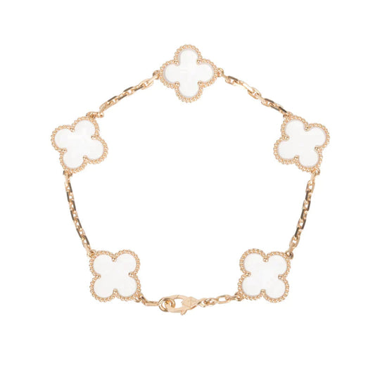 [⭐Reverie Jewels]CLOVER 5 MOTIF ROCK CRYSTAL BRACELET