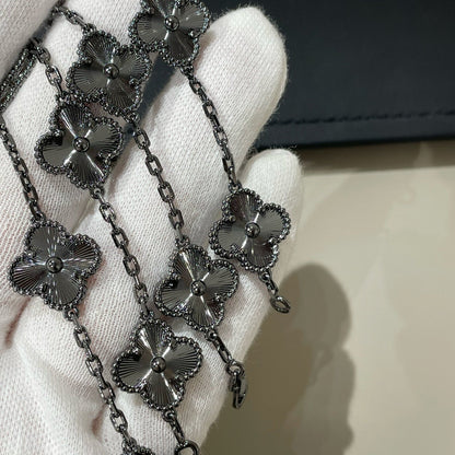 [⭐Reverie Jewels]CLOVER 5 MOTIF BLACK BRACELET