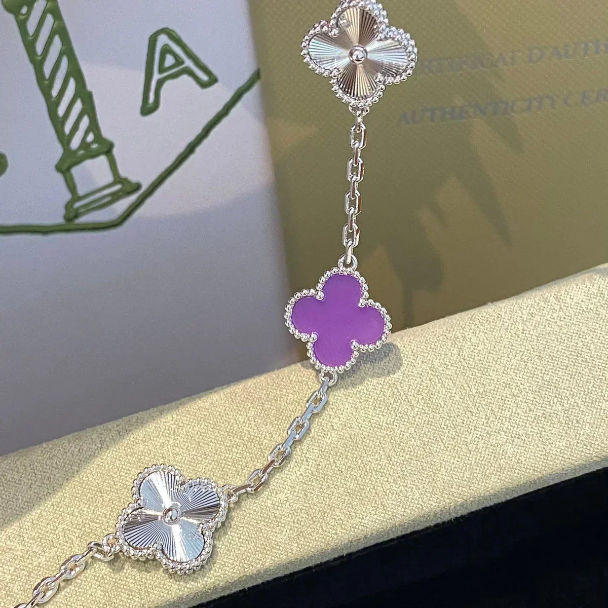 [⭐Reverie Jewels] CLOVER 5 MOTIF VIOLET BRACELET COLLECTION