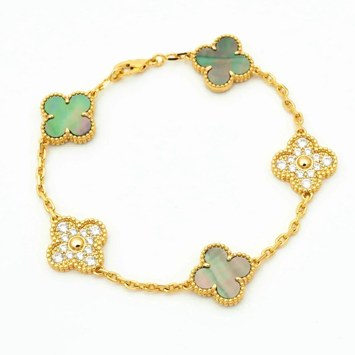 [⭐Reverie Jewels] CLOVER 5 MOTIF GRAY MOP BRACELET COLLECTION