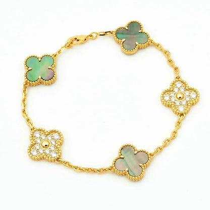 [⭐Reverie Jewels] CLOVER 5 MOTIF GRAY MOP BRACELET COLLECTION