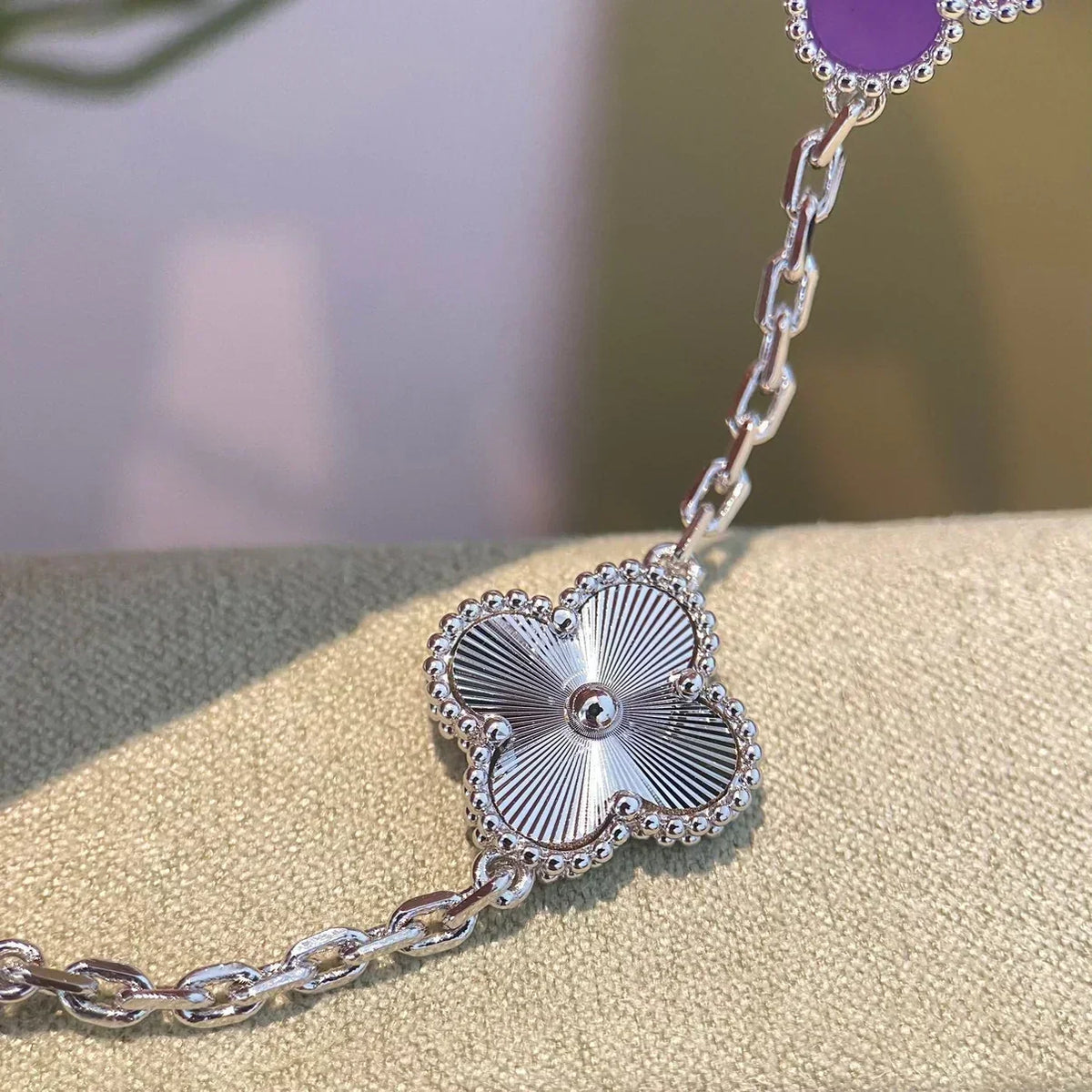 [⭐Reverie Jewels] CLOVER 5 MOTIF VIOLET BRACELET COLLECTION