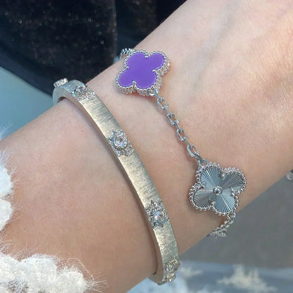 [⭐Reverie Jewels] CLOVER 5 MOTIF VIOLET BRACELET COLLECTION