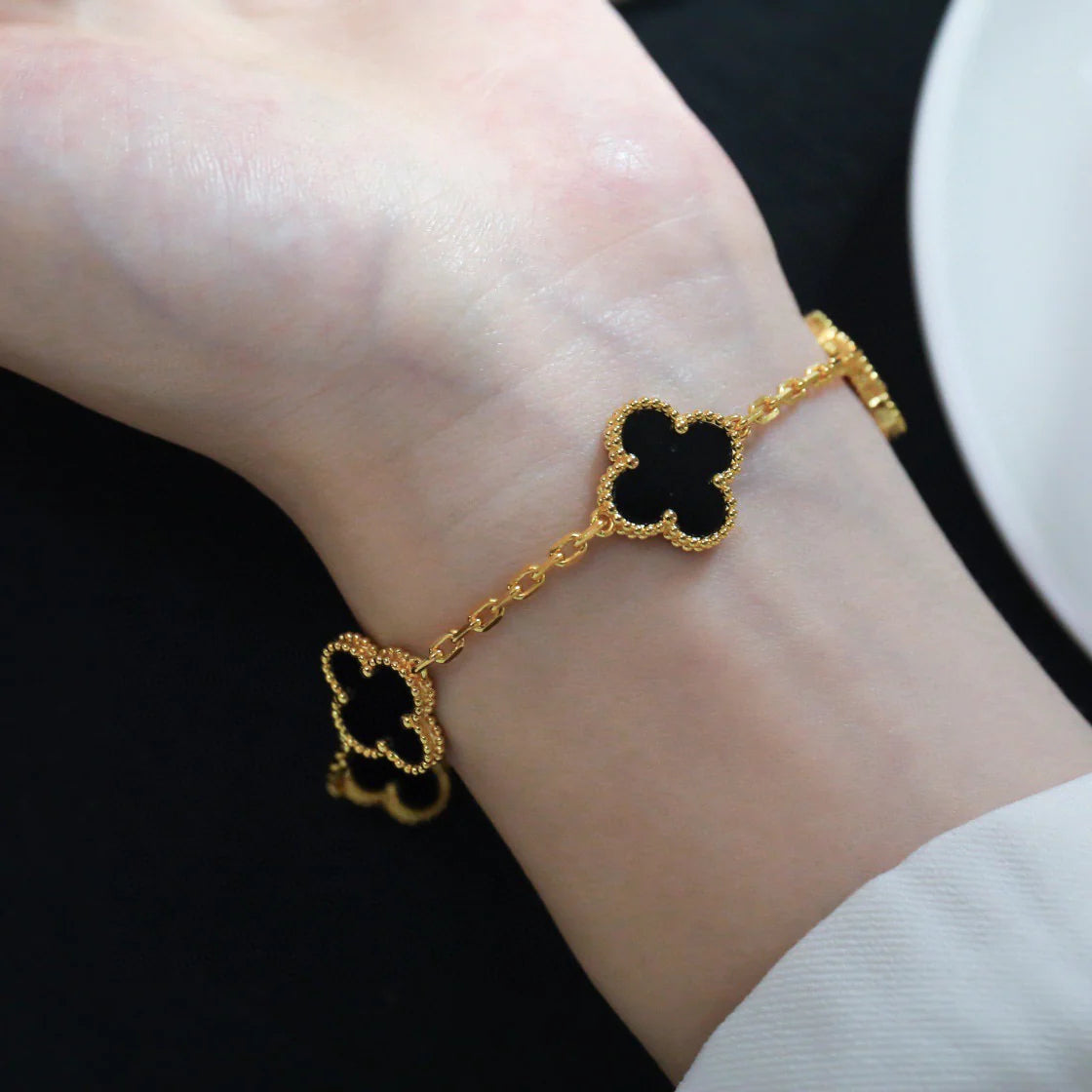 [⭐Reverie Jewels] CLOVER 5 MOTIF ONYXS BRACELET COLLECTION