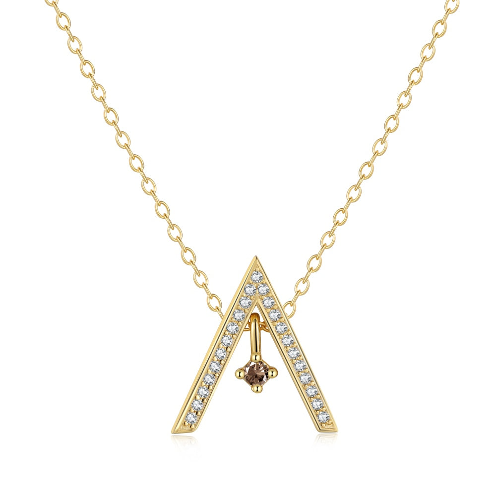 [Reverie Jewels]Sparkling "A" Shape Necklace