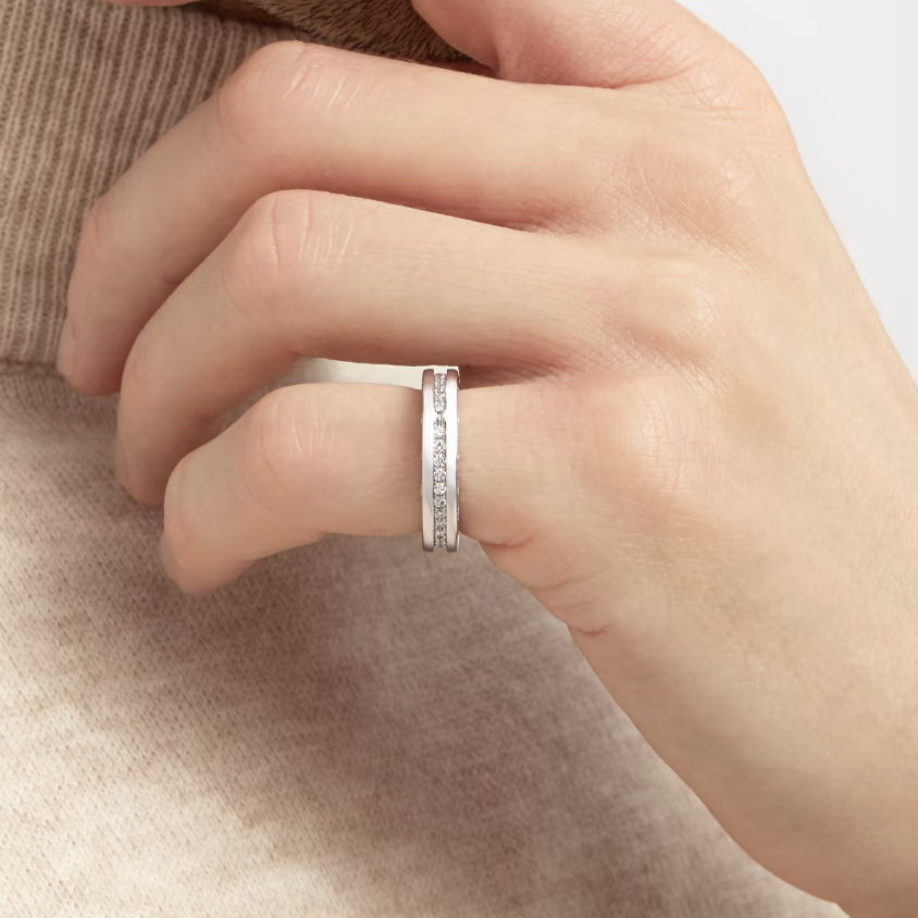 [⭐Reverie Jewels]ZERO 1 ONE-BAND PAVED DIAMONDS ON THE SPIRAL RING