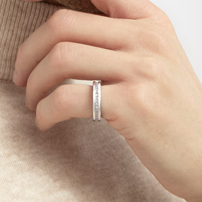 [⭐Reverie Jewels]ZERO 1 ONE-BAND PAVED DIAMONDS ON THE SPIRAL RING