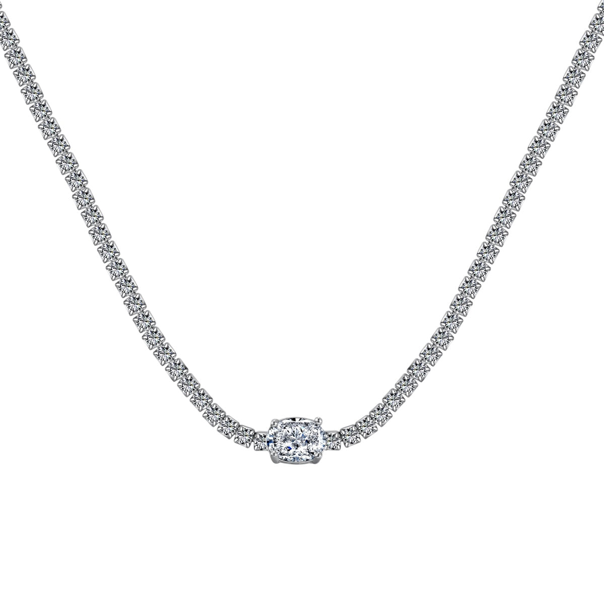 [Reverie Jewels]1.0 Carat Shining Oval Cut Necklace