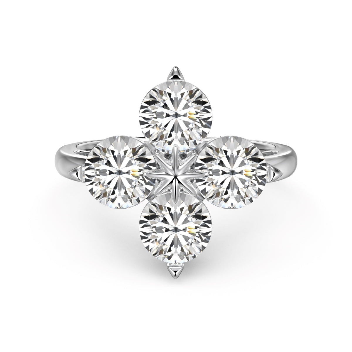 [Reverie Jewels]Four-Leaf Clover Eight-Pointed Star Ring