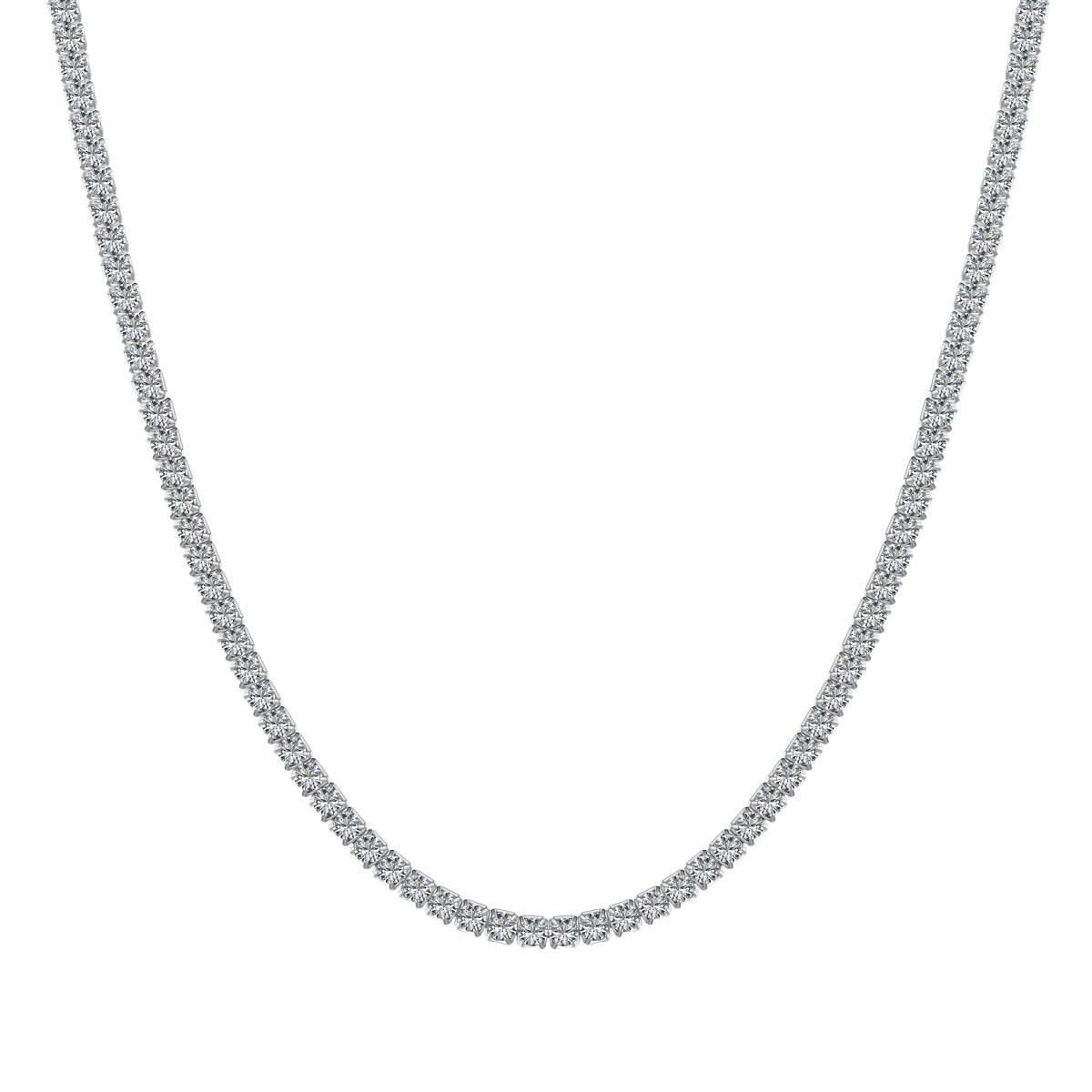 [Reverie Jewels]Delicate Round Shape Tennis Necklace