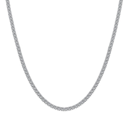 [Reverie Jewels]Delicate Round Shape Tennis Necklace