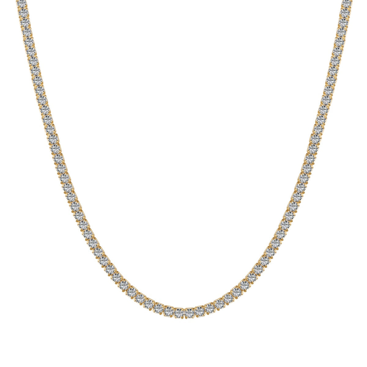 [Reverie Jewels]Delicate Round Shape Tennis Necklace