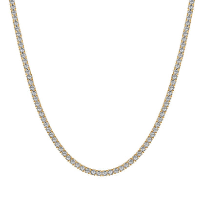 [Reverie Jewels]Delicate Round Shape Tennis Necklace