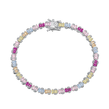 [Reverie Jewels]Delicate Colorful Emerald Cut Party Bracelet