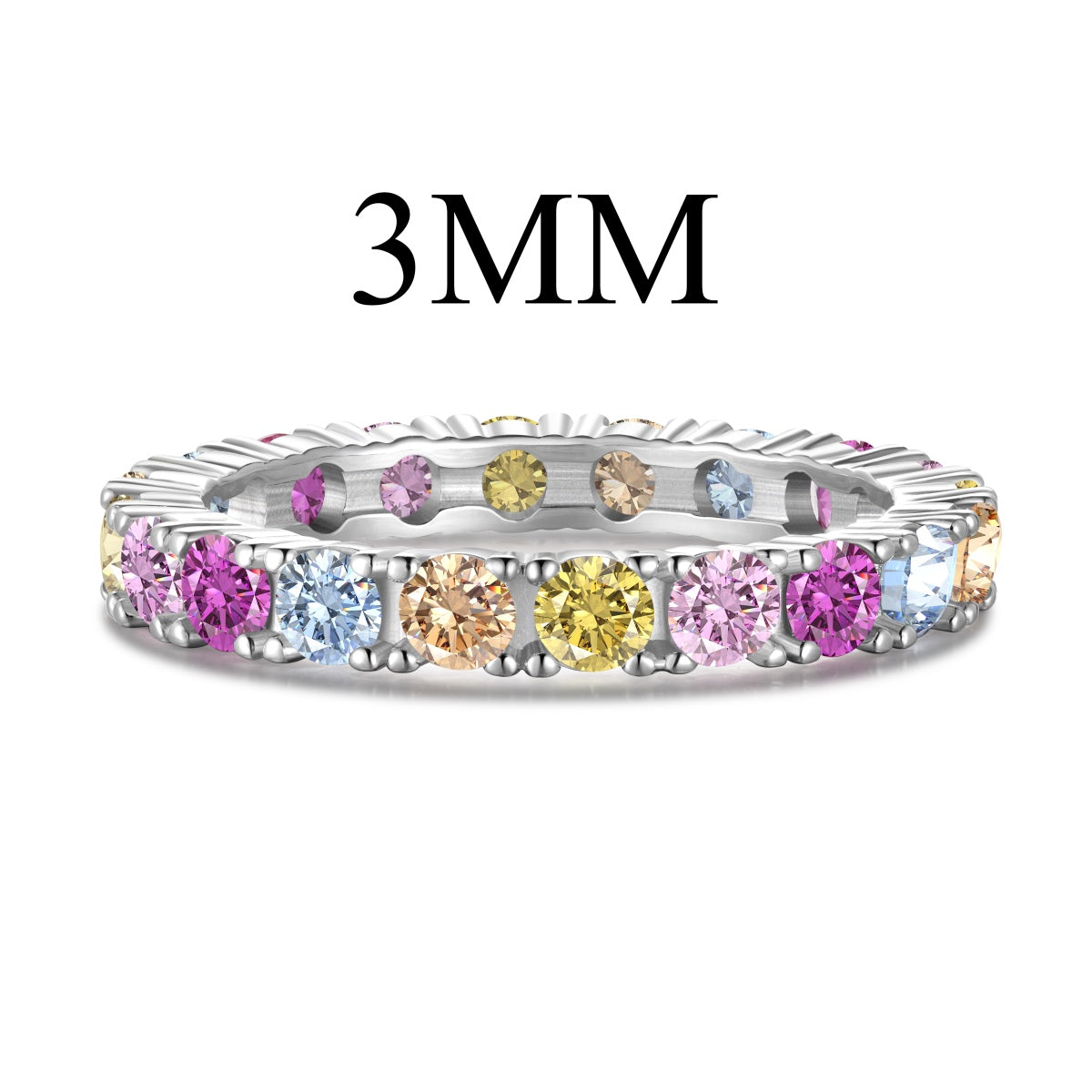 [Reverie Jewels]Dazzling Lustrous Round Cut Tennis Ring