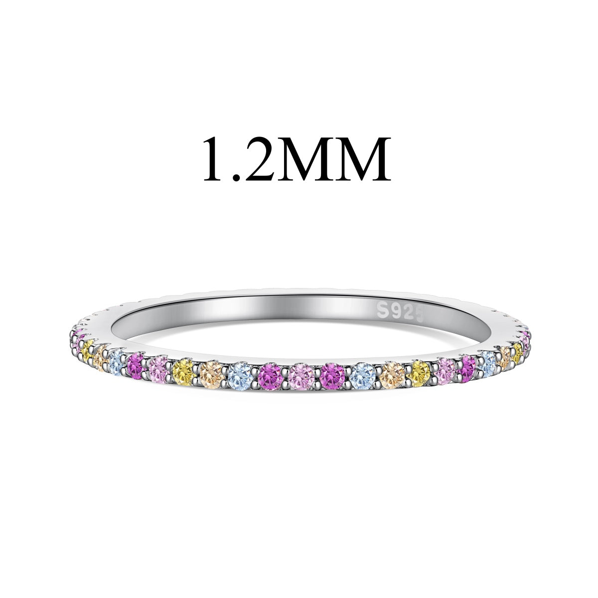 [Reverie Jewels]Ornate Colorful Round Cut Tennis Ring