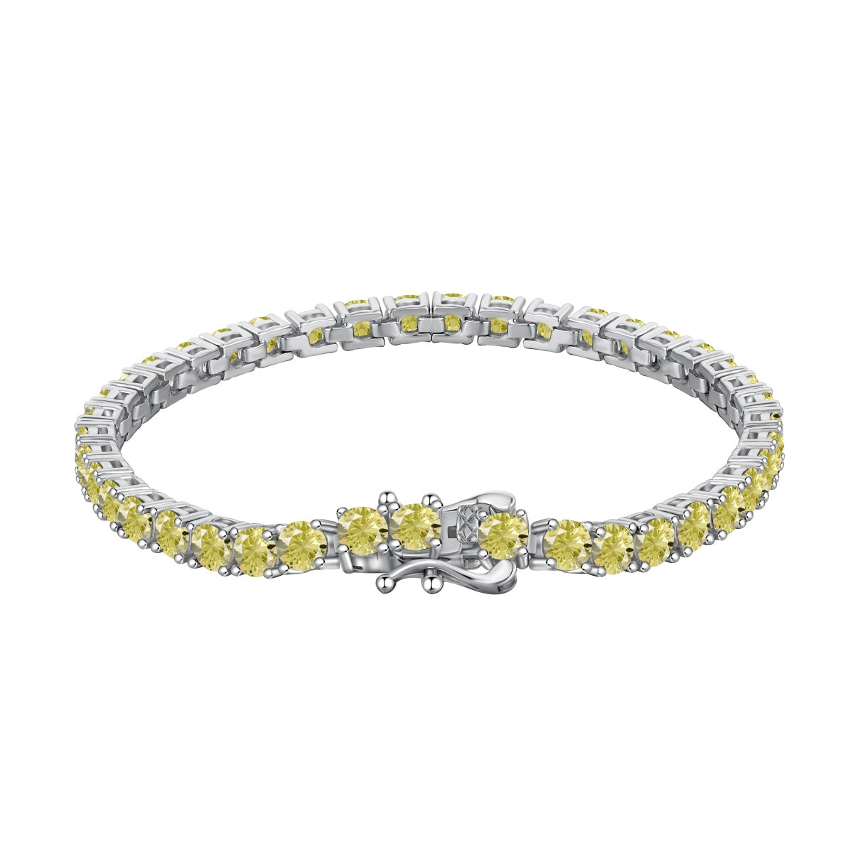 [Reverie Jewels]Ornate Dazzling Round Cut Tennis Bracelet