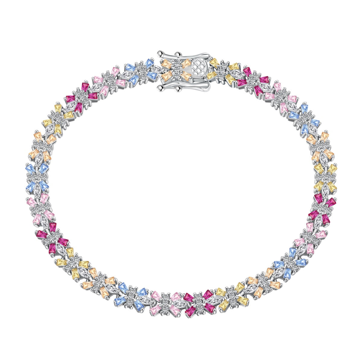[Reverie Jewels]Radiant Colorful Emerald Cut Party Bracelet