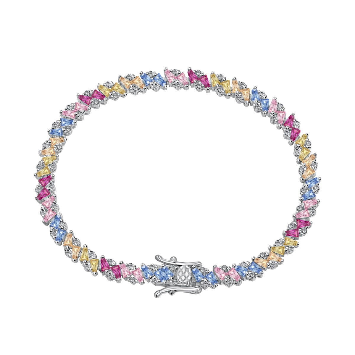 [Reverie Jewels]Ornate Sparkling Multi Cut Party Bracelet