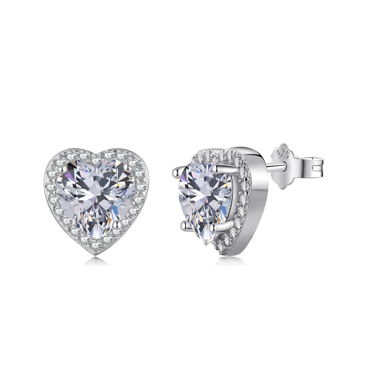 [Reverie Jewels]Sparkling Heart Shape Lover Earrings