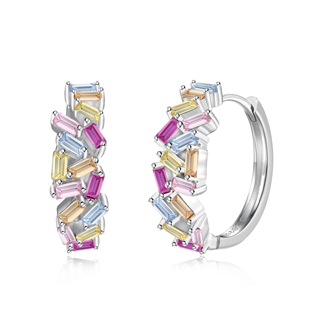 [Reverie Jewels]Dazzling Colorful Emerald Cut Daily Earrings