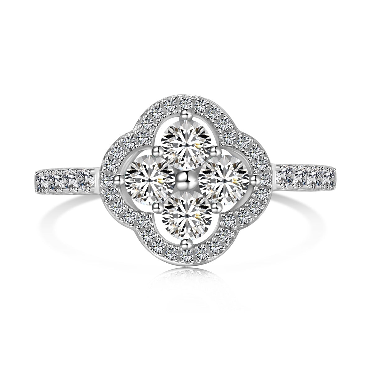 [Reverie Jewels]Four Leaf Clover Flower Design Ring