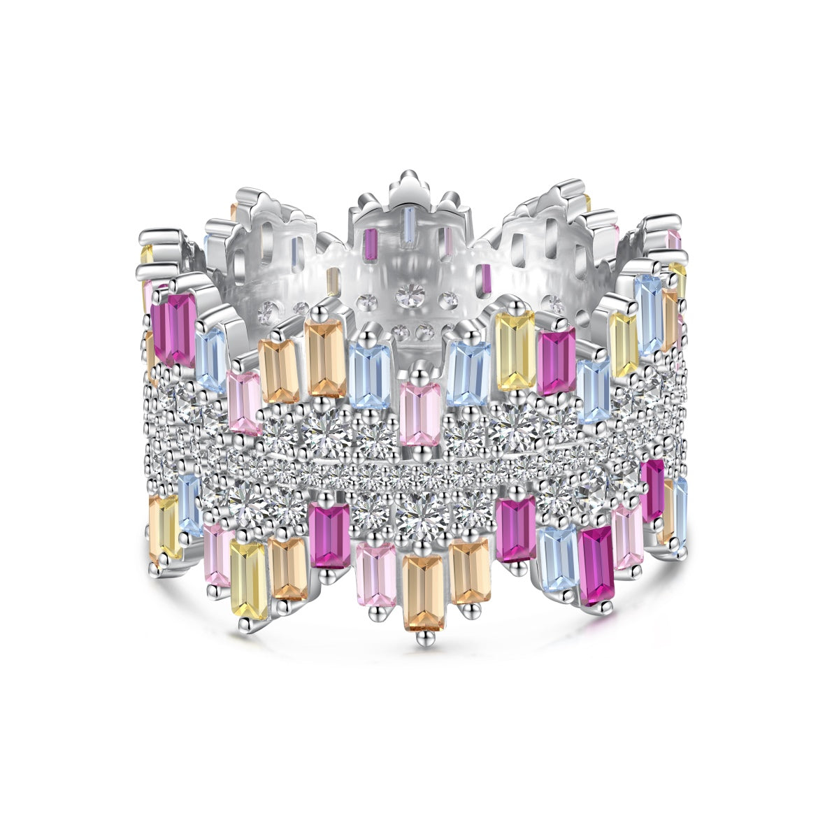 [Reverie Jewels]Luxurious Colorful Radiant Cut Daily Ring