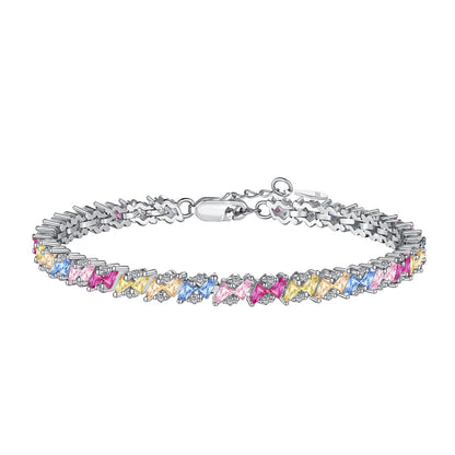 [Reverie Jewels]Ornate Sparkling Multi Cut Party Bracelet