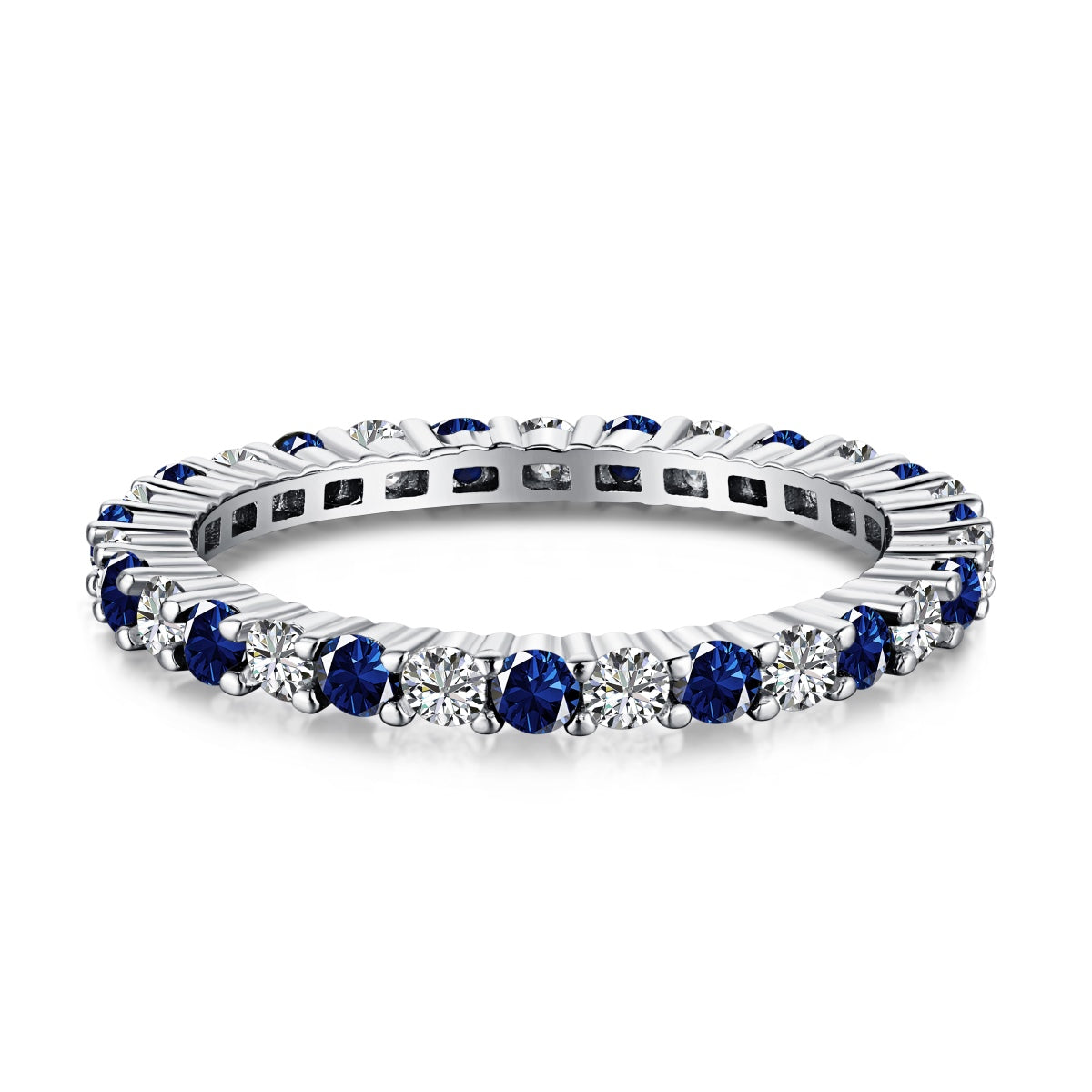 [Reverie Jewels]Exquisite Colorful Round Cut Tennis Ring