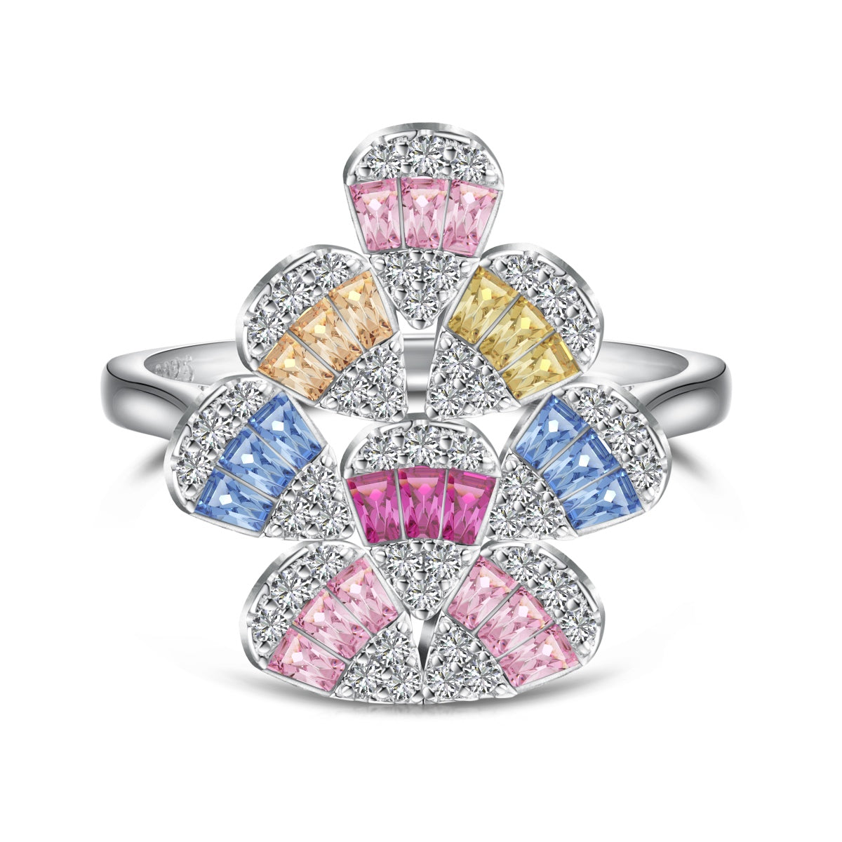 [Reverie Jewels]Sparkling Colorful Water Drop Shape Daily Ring
