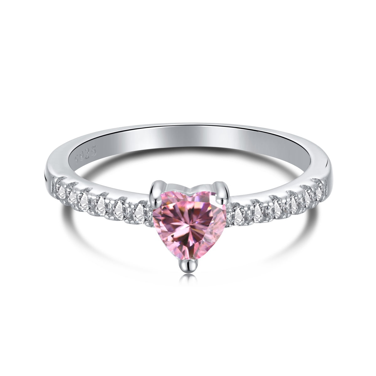 [Reverie Jewels]0.5 Carat CaratEternity Charming Heart Shape Lover Ring