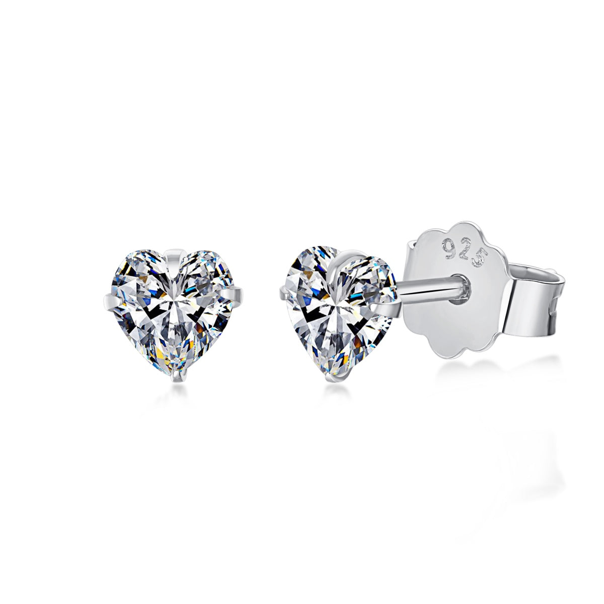 [Reverie Jewels]Sparkling Heart Shaped Simple Earrings