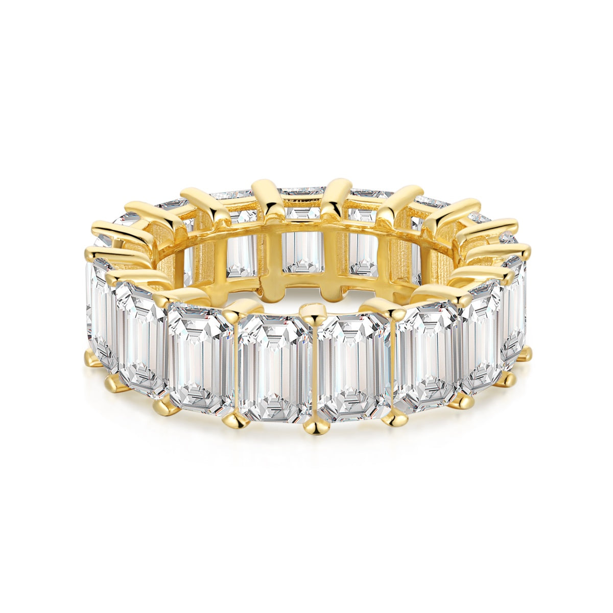 [Reverie Jewels]0.75 Carat Elegant Emerald Cut Tennis Ring