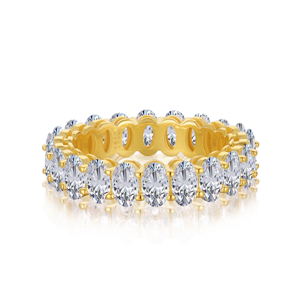 [Reverie Jewels]Ornate Oval Cut Tennis Ring
