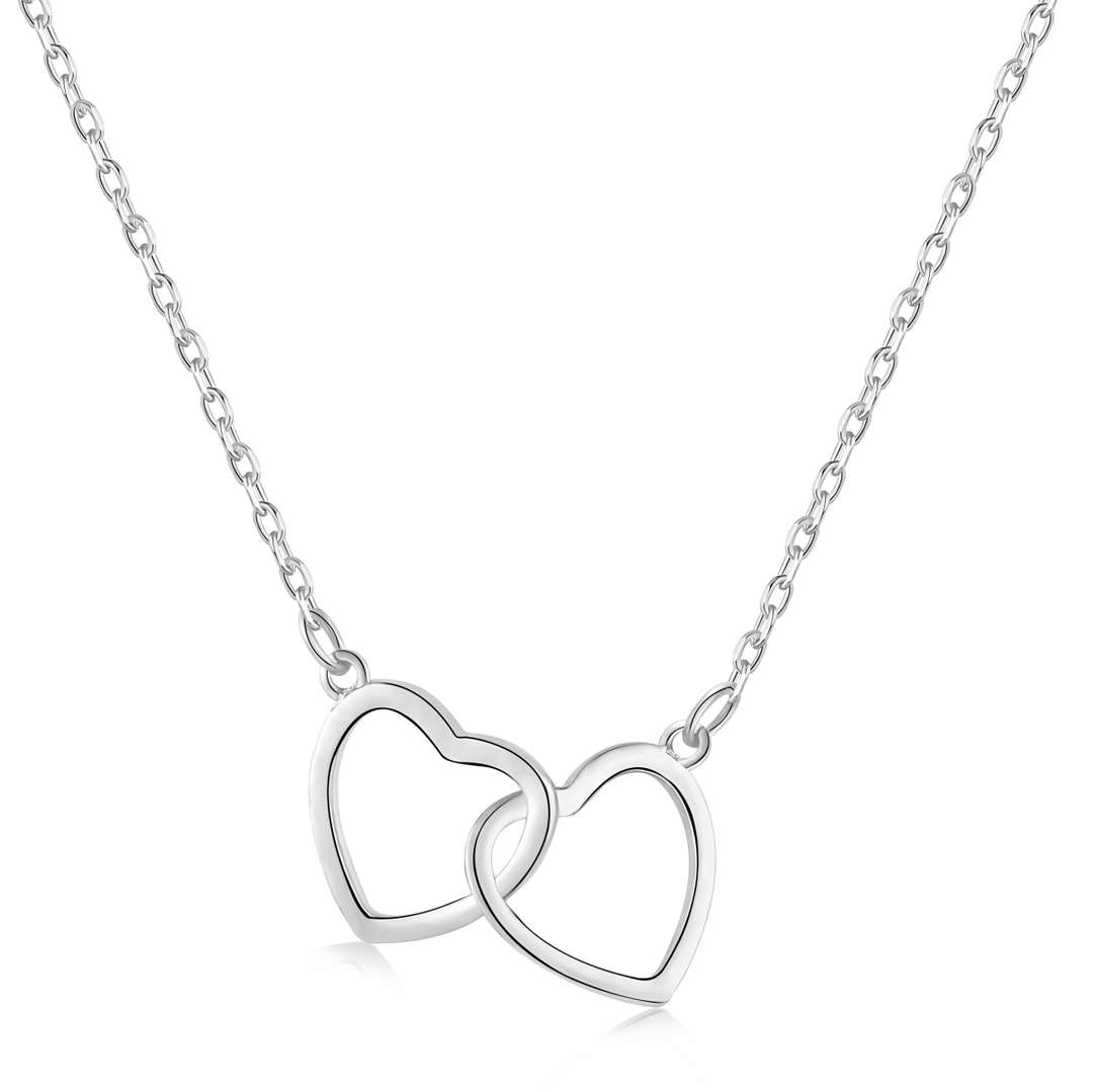 [Reverie Jewels]Sterling Silver Love Double Ring Necklace