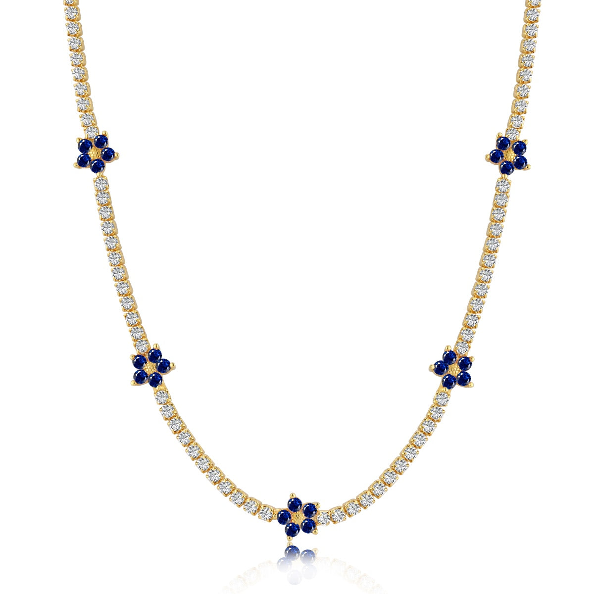 [Reverie Jewels]Luxurious Colorful Flower Tennis Necklace