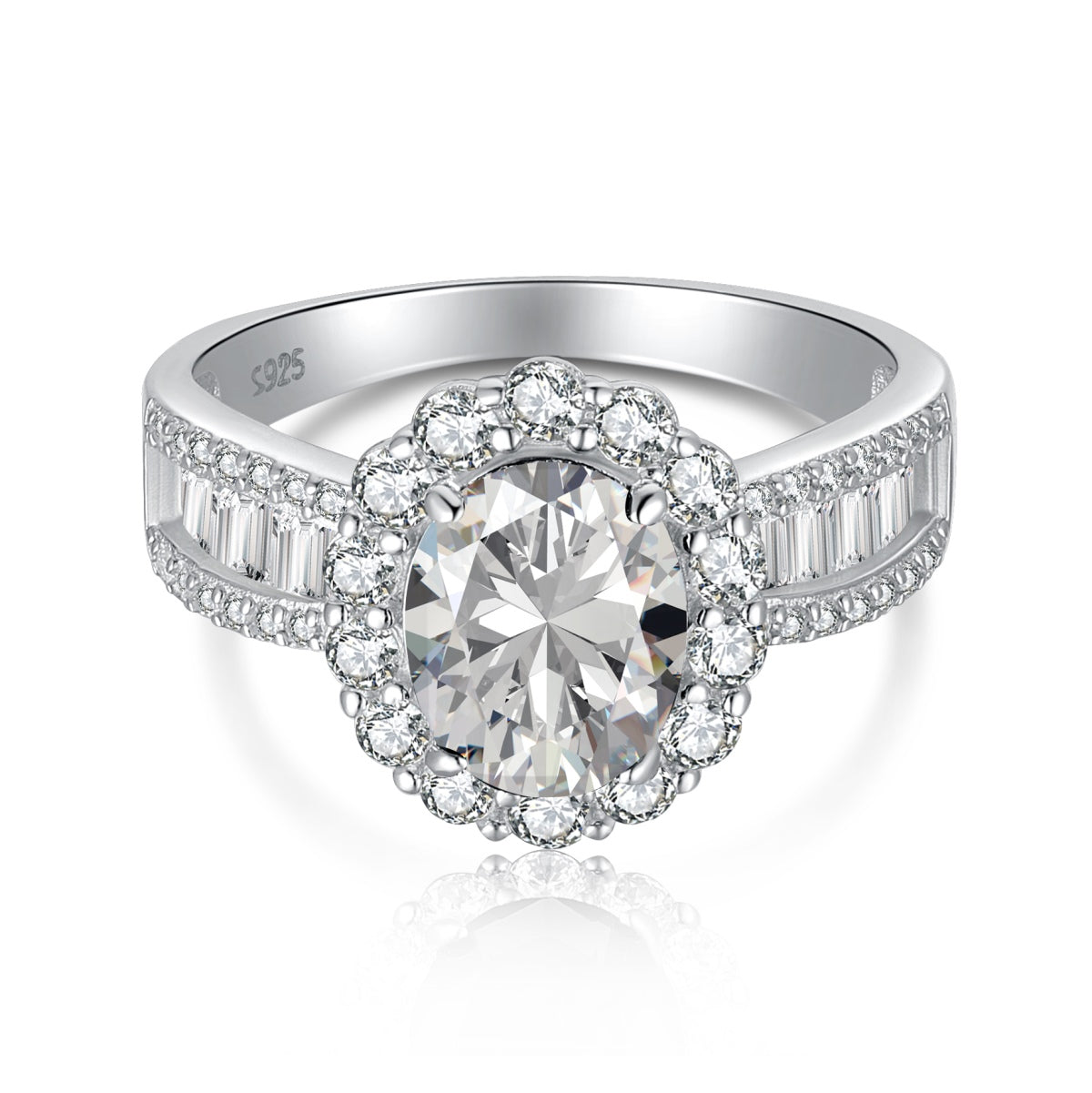 [Reverie Jewels]1.5 Carat Dazzling Charming Oval Cut Banquet Ring
