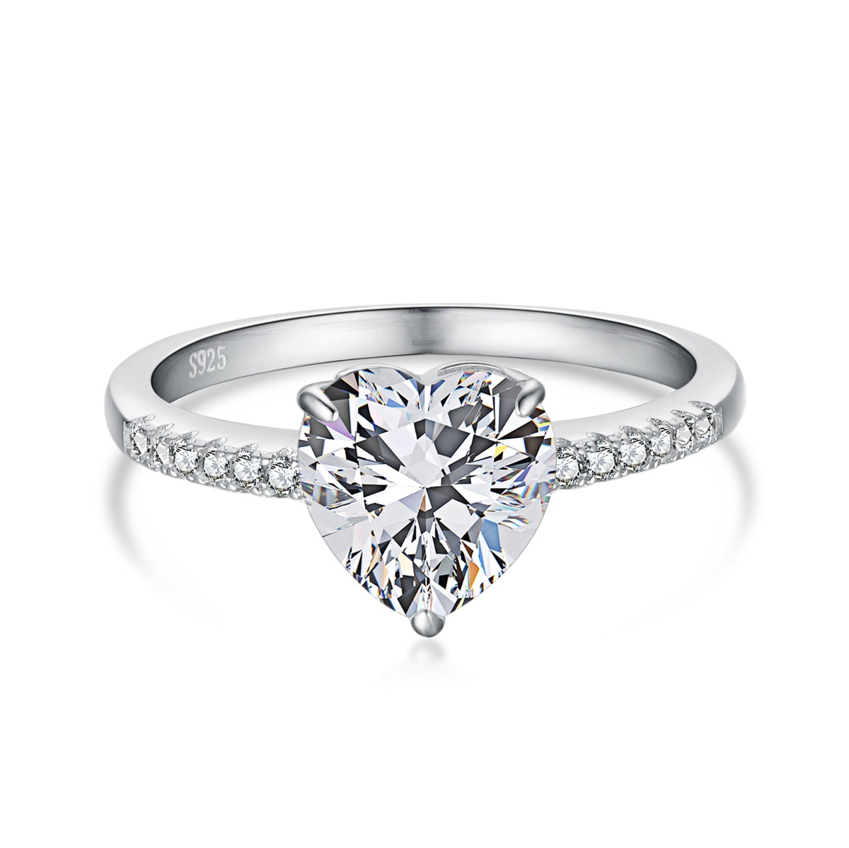 [Reverie Jewels]2.0 Carat Dazzling Lustrous Heart Cut Lover Ring