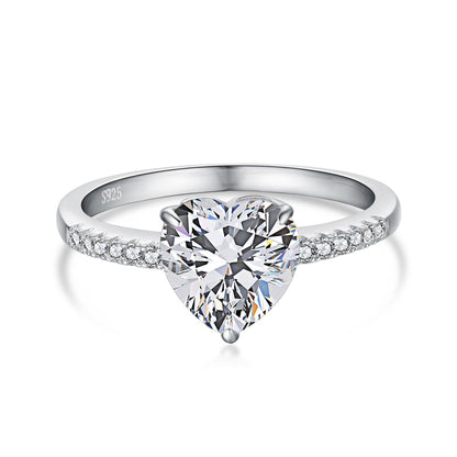 [Reverie Jewels]2.0 Carat Dazzling Lustrous Heart Cut Lover Ring