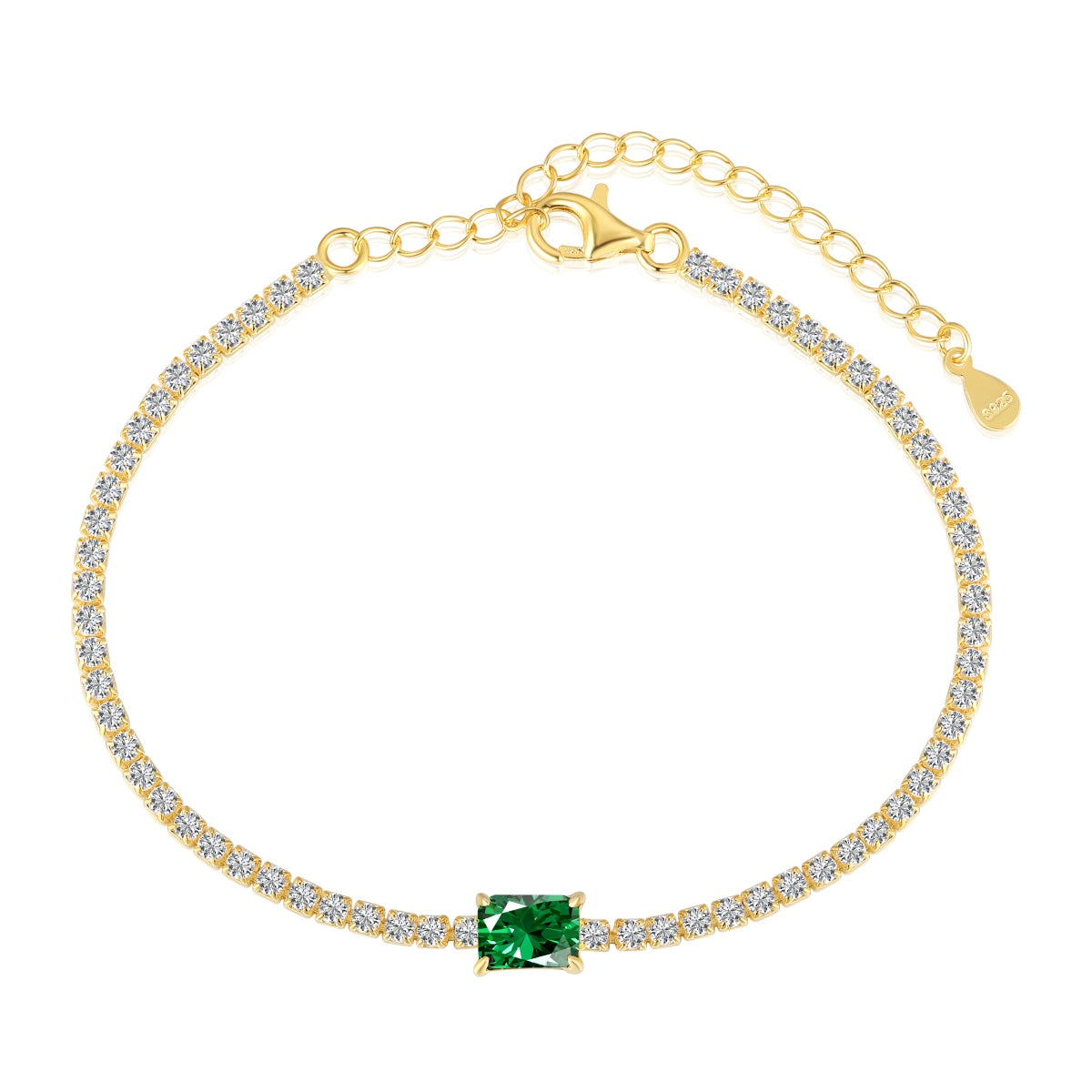 [Reverie Jewels]1.0 Carat Unique Emerald Cut Banquet Bracelet