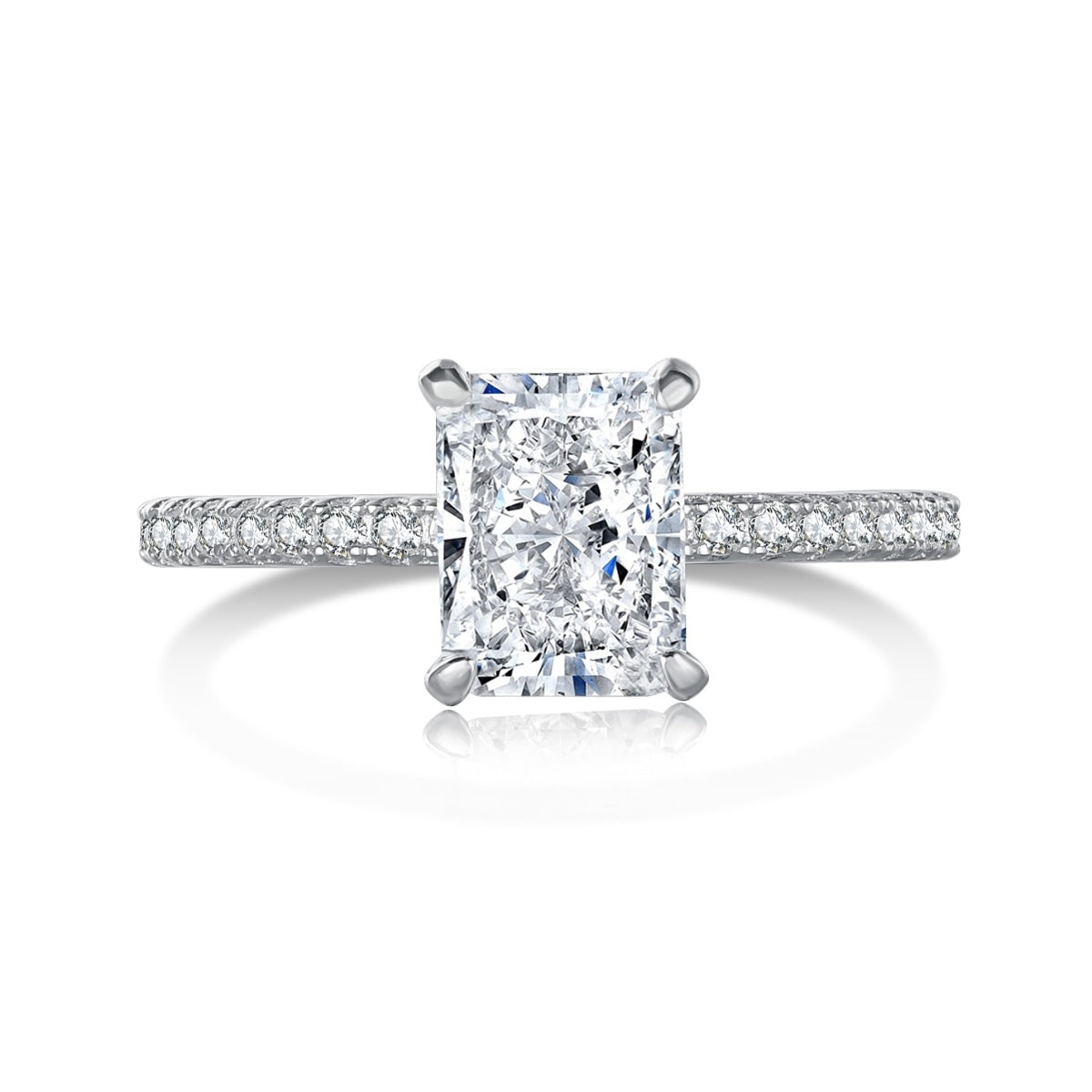 [Reverie Jewels]2.0 Carat Dazzling Sparkling Radiant Cut Party Ring