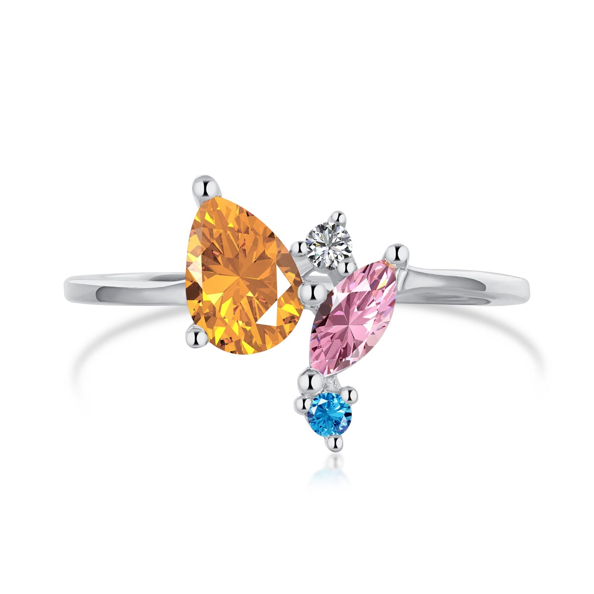 [Reverie Jewels]Radiant Colorful Multi Cut Daily Ring