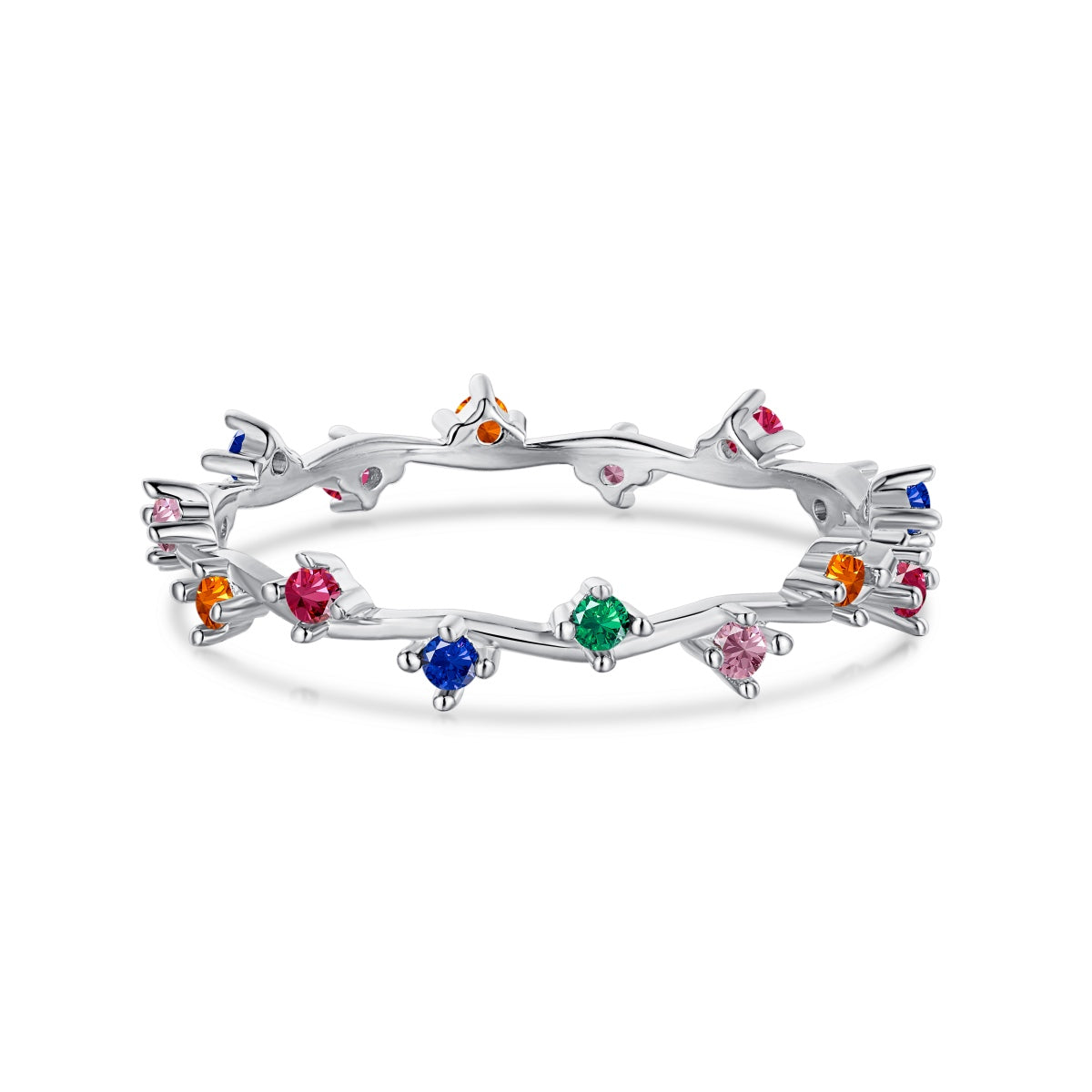 [Reverie Jewels]Radiant Colorful Round Cut Daily Ring