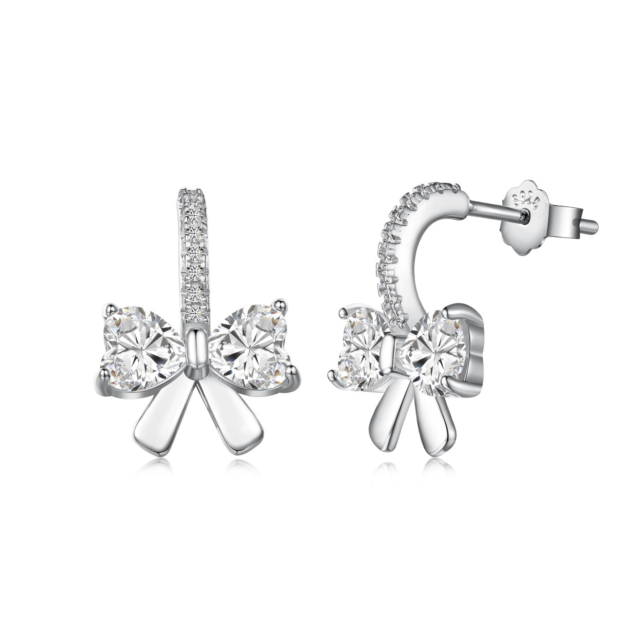 [Reverie Jewels]Exquisite Earrings With Heart-Shaped Bow Design