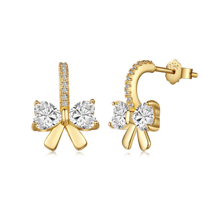 [Reverie Jewels]Exquisite Earrings With Heart-Shaped Bow Design