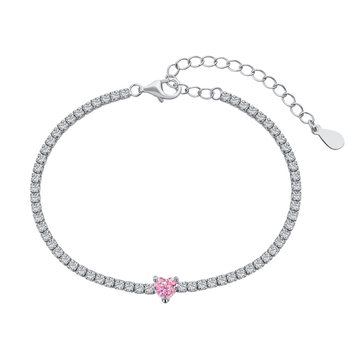 [Reverie Jewels]0.5 Carat Elegant Romantic Heart Shape Lover Bracelet